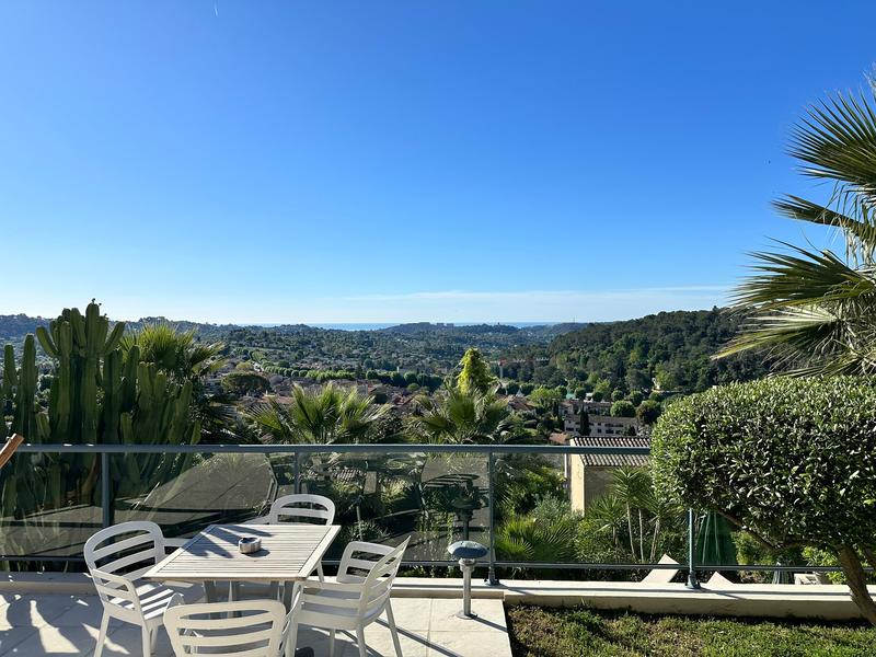 Panorama collines et Méditerranée depuis la terrasse